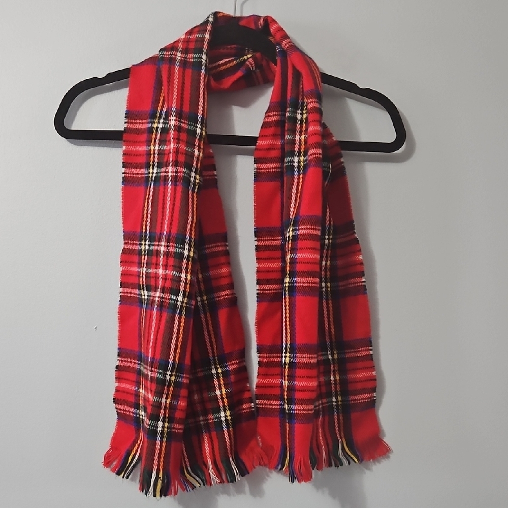 Cashmillion Red Multi Color Plaid Unisex Blanket Style Scarf 12x50